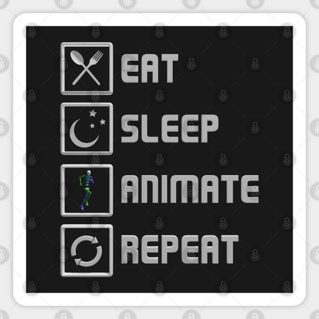 Eat Sleep Animate Repeat Magnet by CCDesign